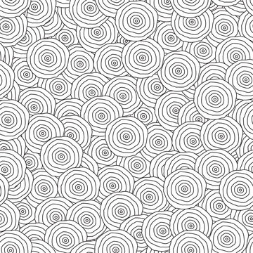abstract monochrome circles seamless pattern