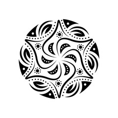 Simple flat design illustration mandala ornament