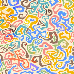 Obraz premium colored maze seamless pattern with grunge effect