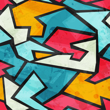 colored graffiti grunge seamless pattern