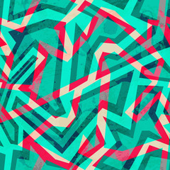 green mosaic seamless pattern with grunge effect