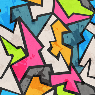 grunge colored graffity seamless pattern