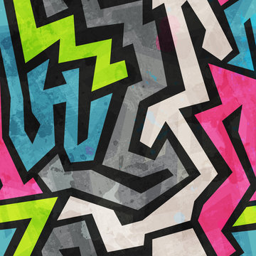 grunge graffiti seamless pattern