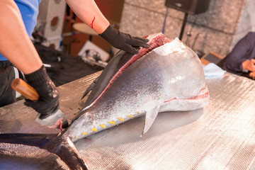 マグロの解体ショー