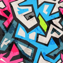 Gordijnen industriële graffiti naadloos met grunge-effect © gudinny
