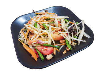 Traditional style Thai spicy papaya salad name 