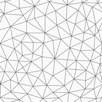 monochrome contour triangles seamless pattern