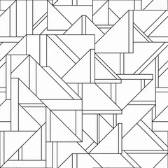 Behang monochroom retro driehoek naadloos patroon © gudinny