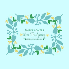 Leaf and floral ornate frame, for beautiful love spring poster design. Vector