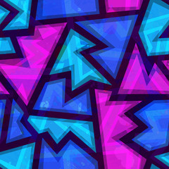 purple geometric seamless pattern with grunge effect