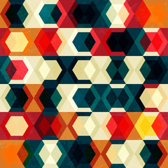 retro cell seamless pattern with grunge effect