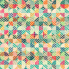 retro fabric circles seamless pattern