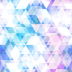 sky blue triangle seamless texture with grunge effect