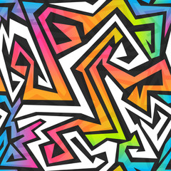 spectrum color graffiti seamless pattern
