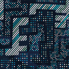 Fototapeta premium technology geometric seamless pattern