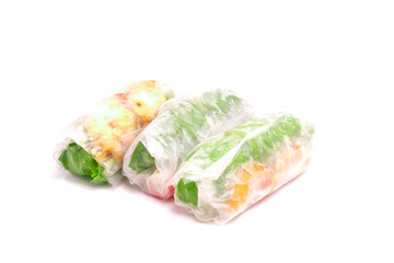 High key photo of Vietnamese spring roll.