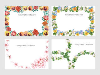 花のお祝いポストカードセット