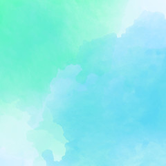 Turquoise watercolour Transparent underwater blue ocean background. Vintage wallpaper. Blue abstract Hand drawing style. Vacation, summer.