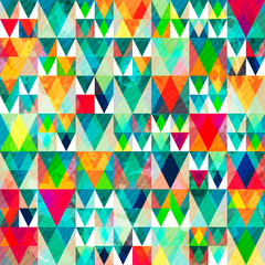 watercolor triangle seamless pattern with grunge effect