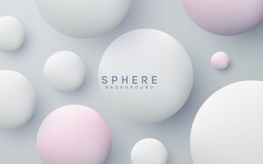 Abstract 3D sphere shape white background 