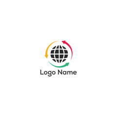 world net logo design template full vector eps