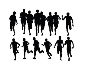 Running Activity Silhouettes, art vector design