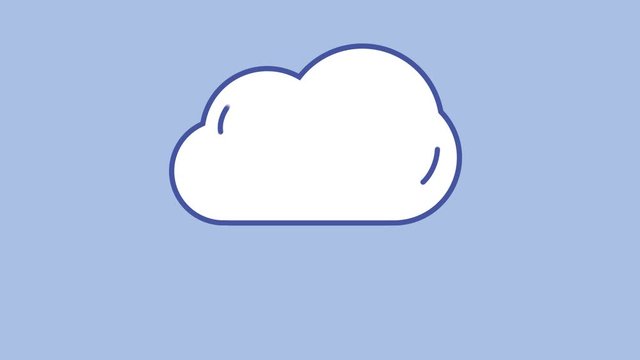 Web cloud line icon on the Alpha Channel
