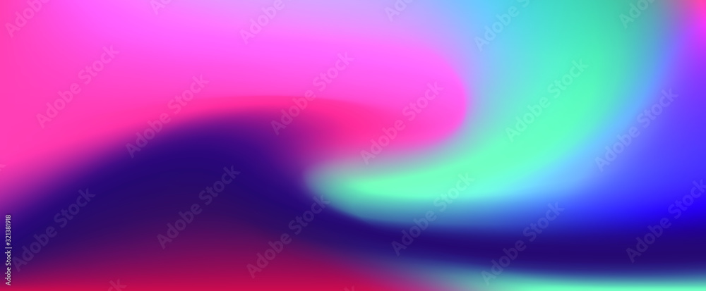 Poster abstract iridescent background with colorful pastel stains.