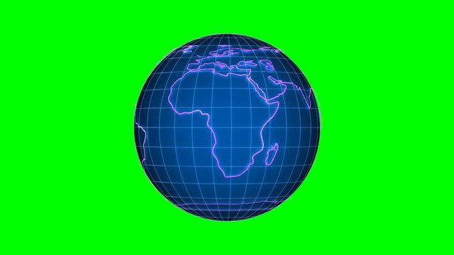 globe on green background. Isolated 3D render