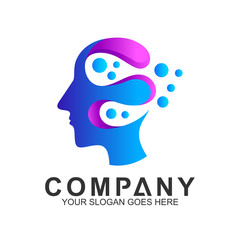 people head logo,brain logo, water drop icon