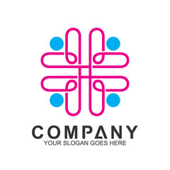 People Care Logo In Continuous Line Style,Friendship Logo,World Unity,Family Connection,Foundation Kids,People Sport,Gym And Fitness,Human Community Icon