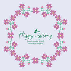 The beauty of pink wreath frame, for happy spring invitation card template design. Vector