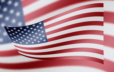 Fototapeta premium Illustration image of American (USA) flag - 3D rendering