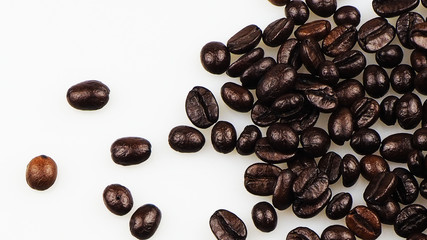 coffee beans isolated on white background..