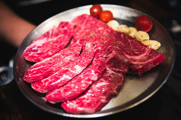 Yakiniku beef grilling