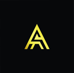 Outstanding professional elegant trendy awesome artistic black and gold color A AA AS SA initial based Alphabet icon logo.