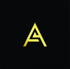 Outstanding professional elegant trendy awesome artistic black and gold color AS SA initial based Alphabet icon logo.