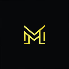 Outstanding professional elegant trendy awesome artistic black and gold color M MM initial based Alphabet icon logo.