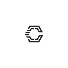 C logo icon design template elements