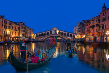 Gondola near Rialto Bridge in Venice, Italy