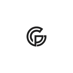 GP G P logo icon design template elements