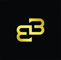 Outstanding professional elegant trendy awesome artistic black and gold color B BB initial based Alphabet icon logo.