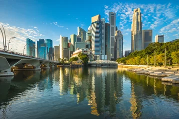 Tuinposter skyline of singapore by the marina bay © Richie Chan
