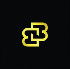 Fototapeta premium Outstanding professional elegant trendy awesome artistic black and gold color B BB initial based Alphabet icon logo.