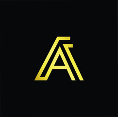 Outstanding professional elegant trendy awesome artistic black and gold color A AA initial based Alphabet icon logo.