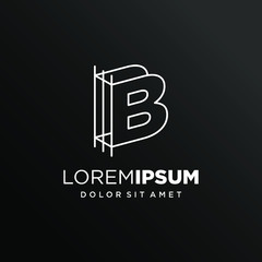Initial Letter B with Architecture Graphic Logo Design