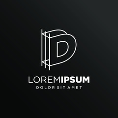 Initial Letter D with Architecture Graphic Logo Design