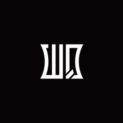 WQ monogram logo with curved side style design template