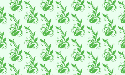 Ornate leaf pattern background for spring, with leaf seamless design.