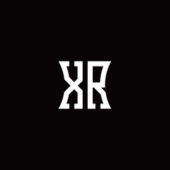 XR monogram logo with curved side style design template